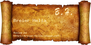 Breier Hella névjegykártya